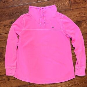 Vineyard Vines Hot Pink Funnel Neck Pullover